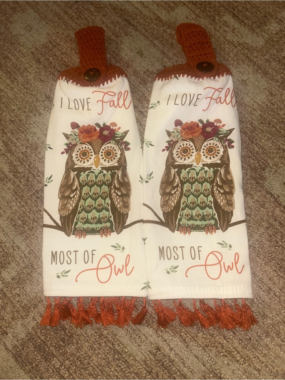 Owl Fall Decorative Kitchen Towel Set